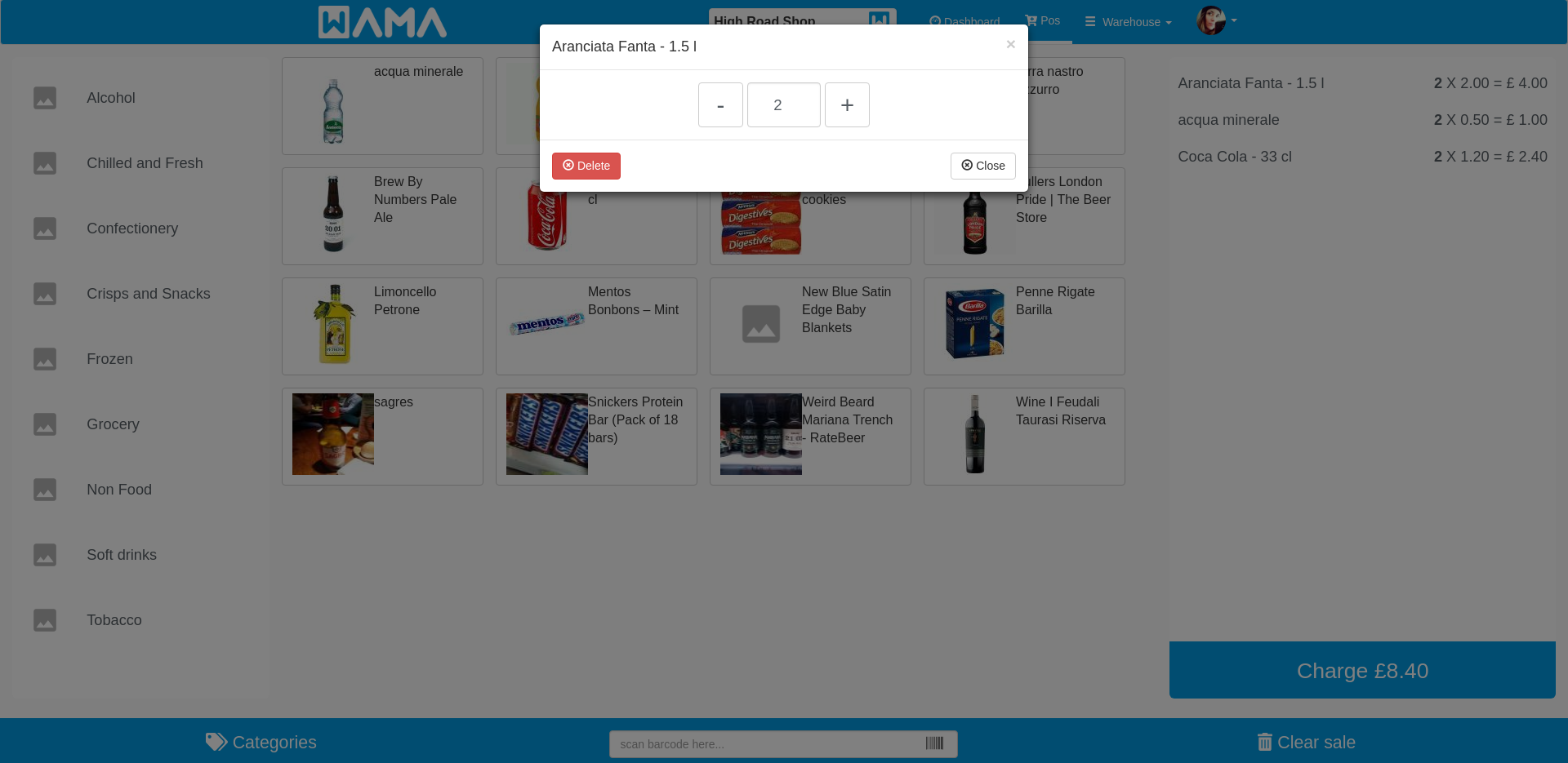 Editing/delete of the current sale